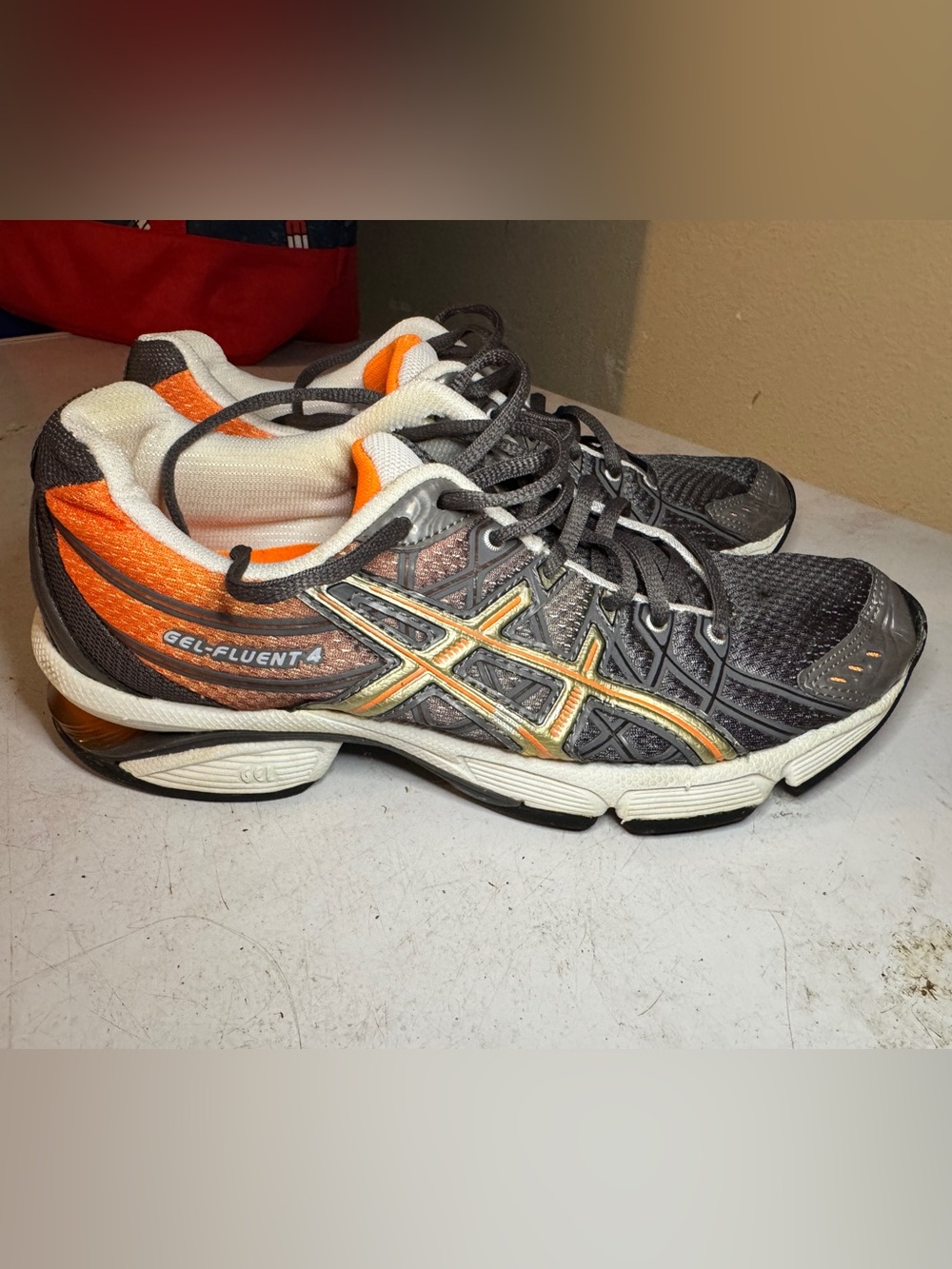 Asics ladies Running Shoes in Bright Orange and Gray